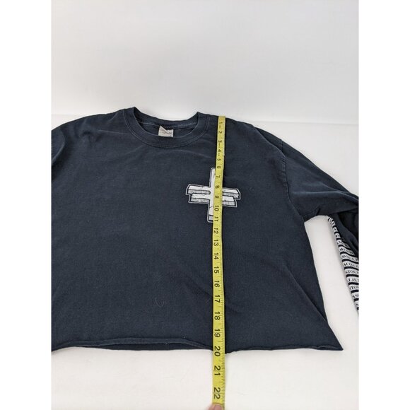 Twitching Tongues Y2K Tour Shirt Long Sleeve Crop Top Gildan Size Large Unisex - Picture 8 of 9